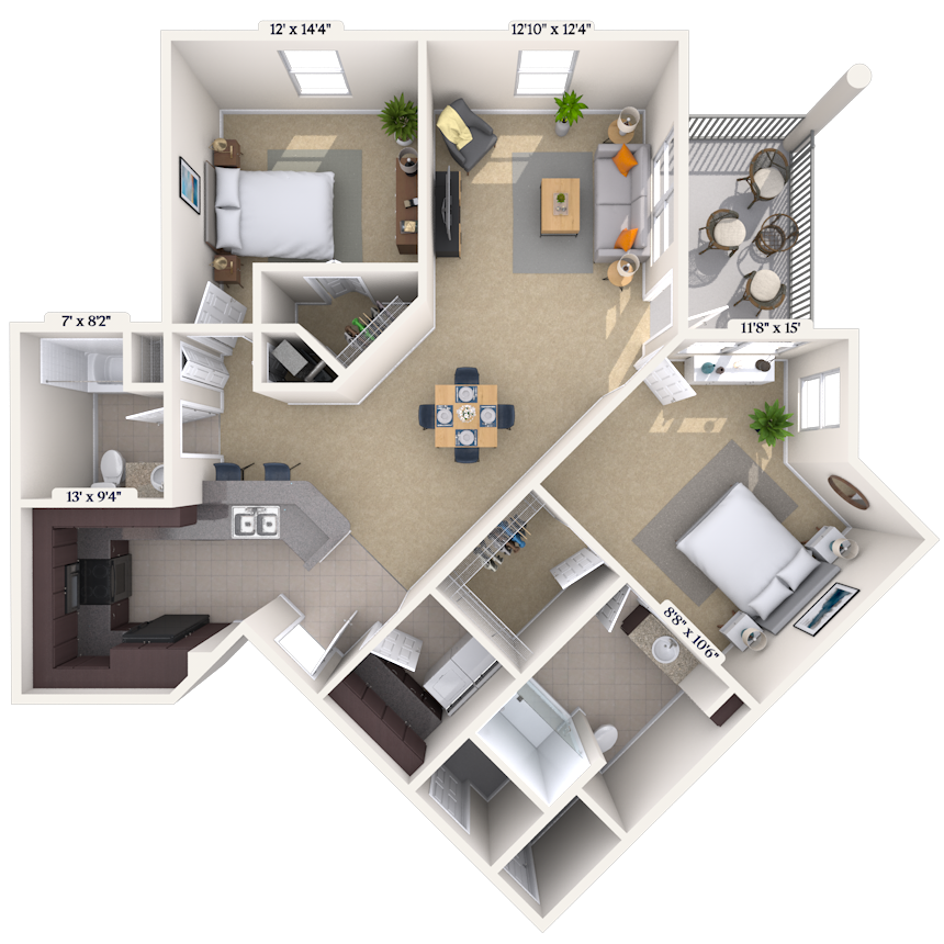 Floorplan image of unit 02219